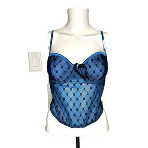 Victoria’s Secret ‘Sexy Little Thing’ Blue Teal Corset Bustier 34C Lingerie